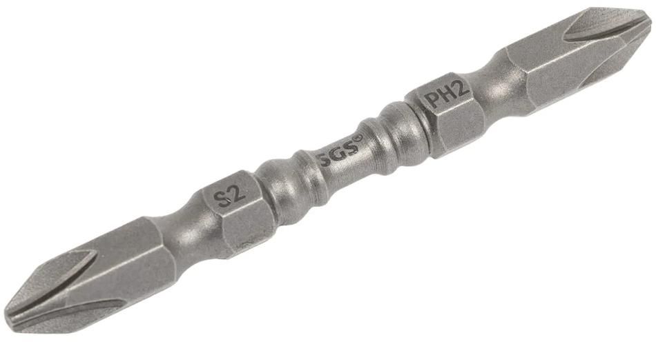 Бита двусторонняя PH2/PН2 65 мм SGS 6365-PH2PH2-M, сталь S2  - фото